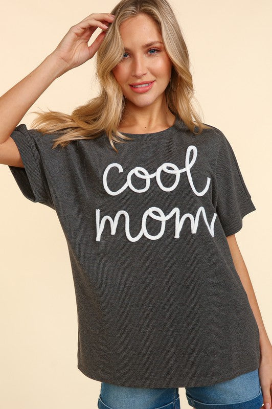 Haptics COOL MOM POP UP LETTER DOLMAN KNIT TOP