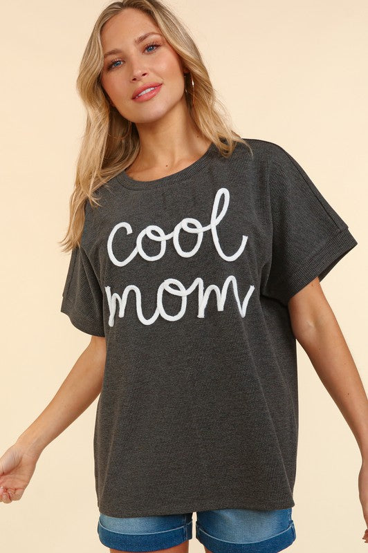 Haptics COOL MOM POP UP LETTER DOLMAN KNIT TOP