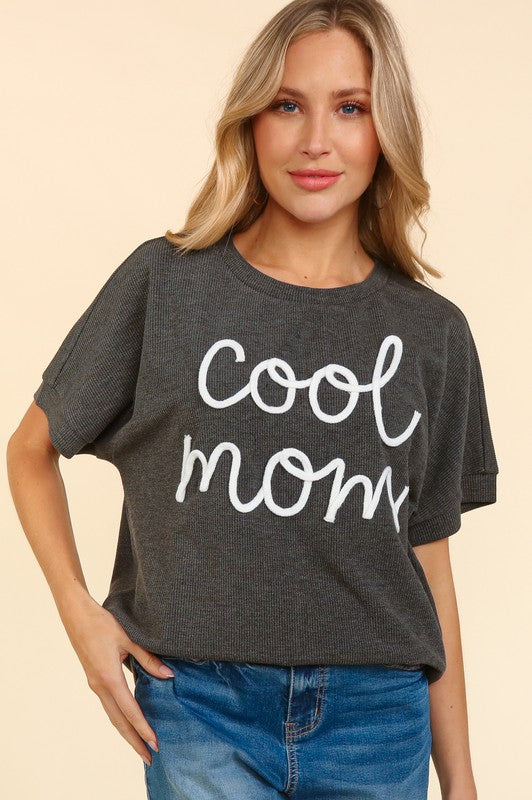 Haptics COOL MOM POP UP LETTER DOLMAN KNIT TOP