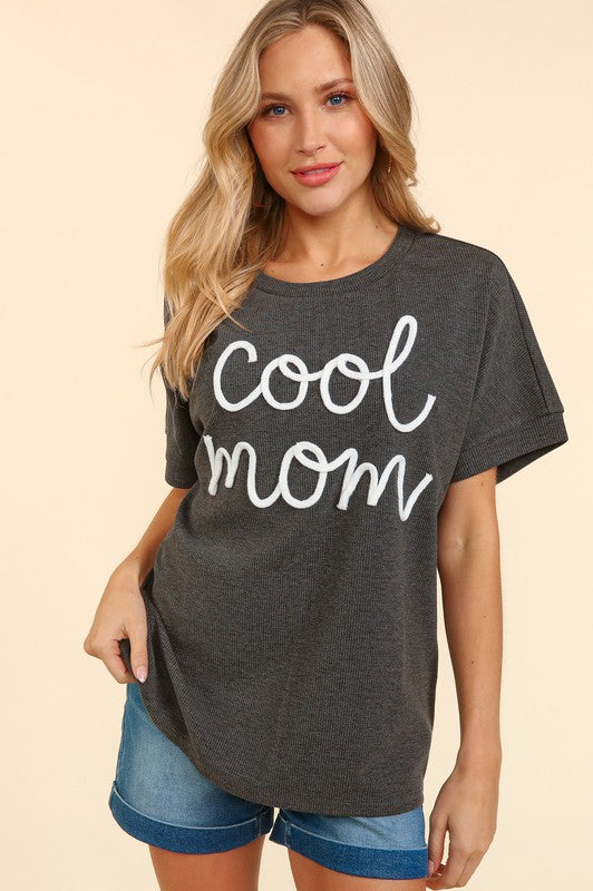 Haptics COOL MOM POP UP LETTER DOLMAN KNIT TOP