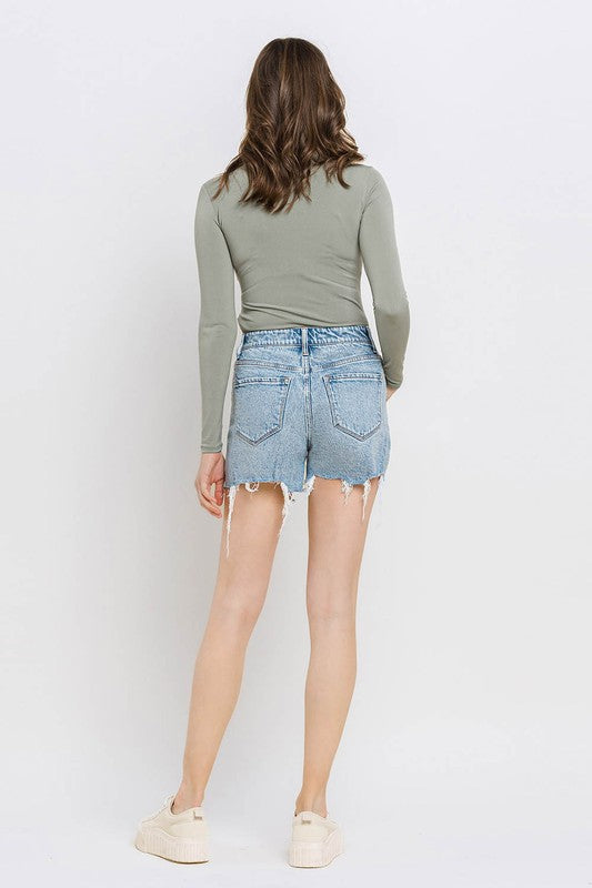 High Rise Raw Hem Shorts - Boho Soho