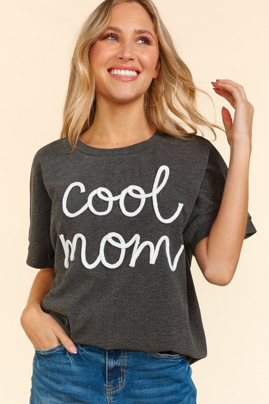 Haptics COOL MOM POP UP LETTER DOLMAN KNIT TOP