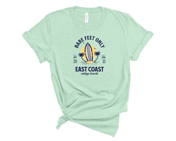 Plus Size Bare Feet Only East Coast Vintage Boards Graphic Tee