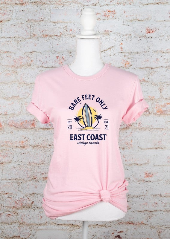 Plus Size Bare Feet Only East Coast Vintage Boards Graphic Tee