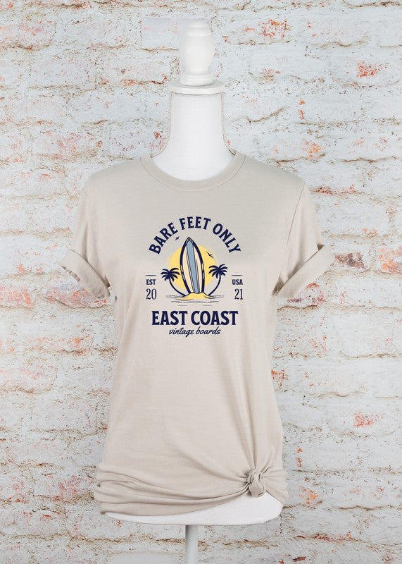 Plus Size Bare Feet Only East Coast Vintage Boards Graphic Tee