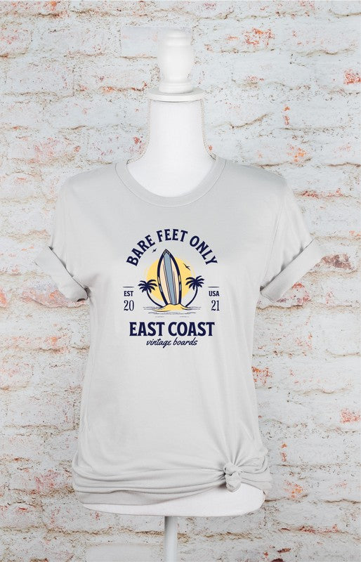 Plus Size Bare Feet Only East Coast Vintage Boards Graphic Tee