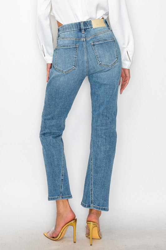 TUMMY CONTROL HIGH RISE STRAIGHT JEANS - Boho Soho