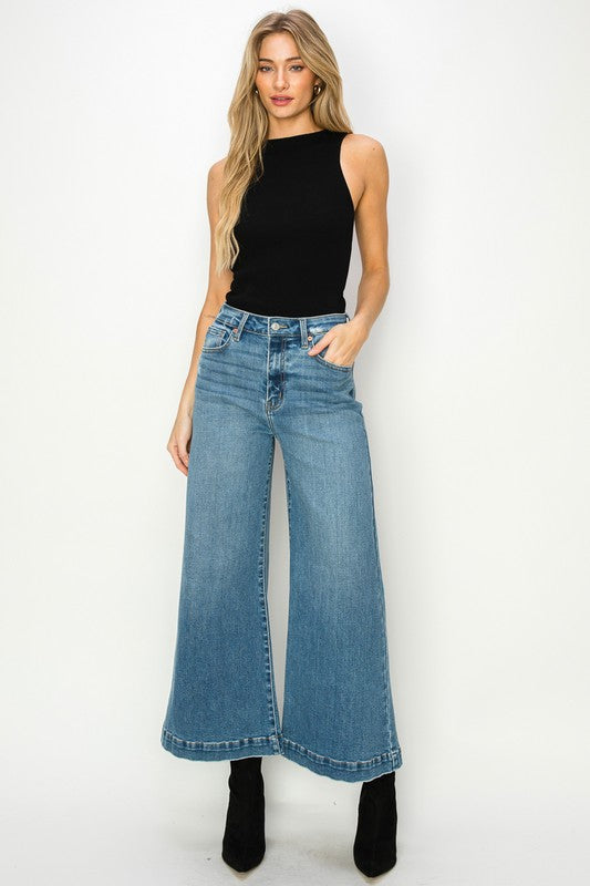 ARTEMIS VINTAGE HIGH RISE CROP PALAZZO JEANS