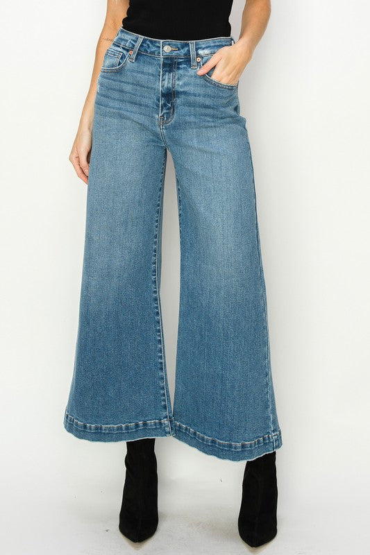 ARTEMIS VINTAGE HIGH RISE CROP PALAZZO JEANS