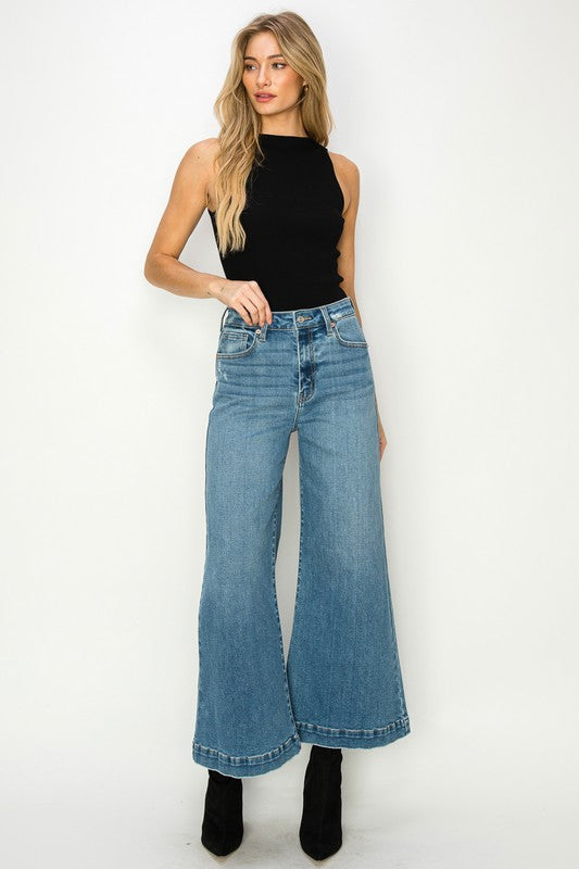 ARTEMIS VINTAGE HIGH RISE CROP PALAZZO JEANS