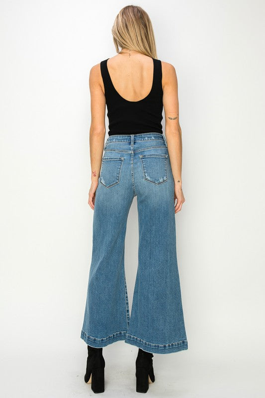 ARTEMIS VINTAGE HIGH RISE CROP PALAZZO JEANS