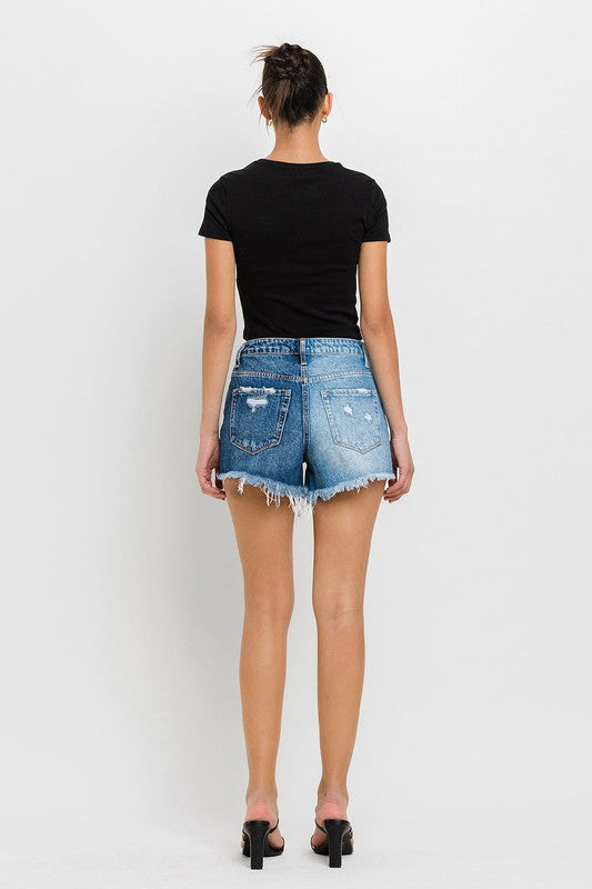 Vervet by Flying Monkey Super High Rise Two Tone Denim Shorts