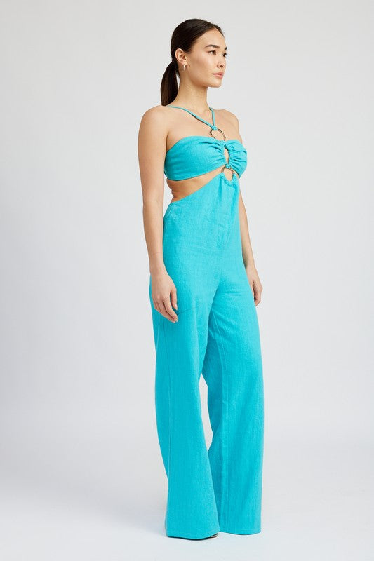 Emory Park DOUBLE O RING CUT OUT JUMPSUIT