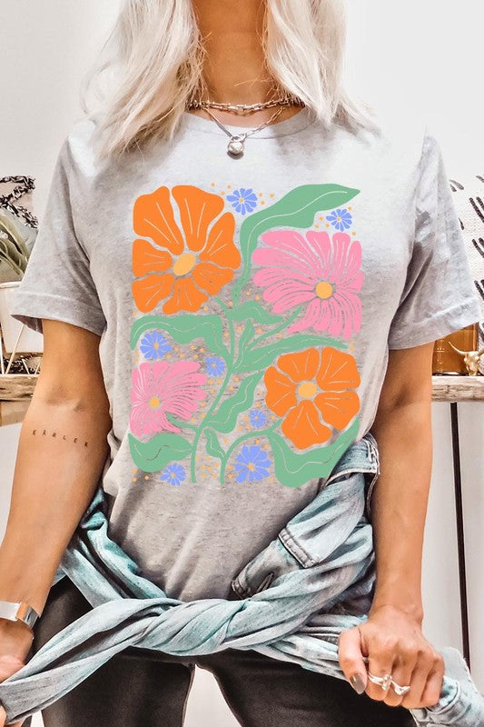 Boho Floral Spring Flowers Graphic Tee