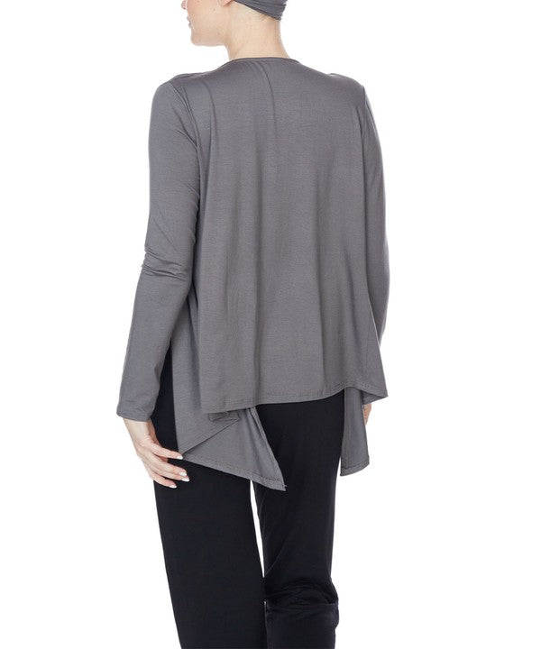 FABINA BAMBOO SIMPLE TIE FRONT CARDIGAN