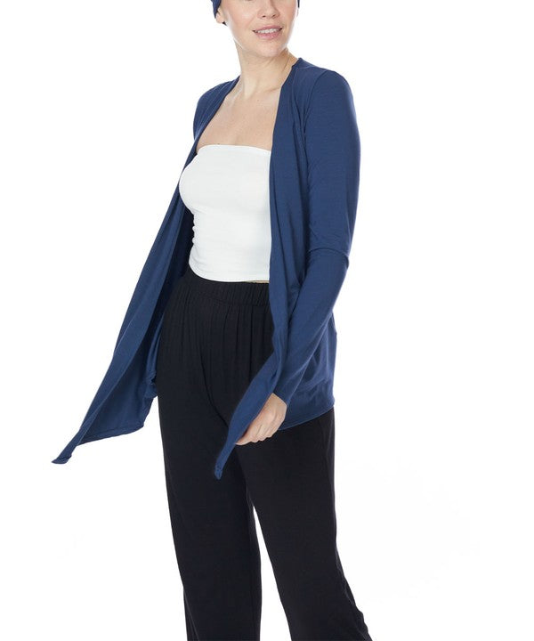 FABINA BAMBOO SIMPLE TIE FRONT CARDIGAN