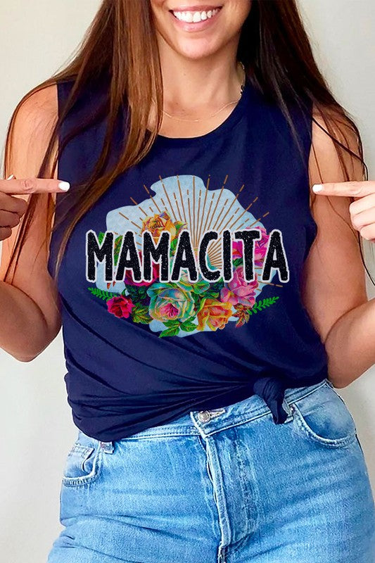 Mama Gifts Mamacita Graphic Muscle Tank Top