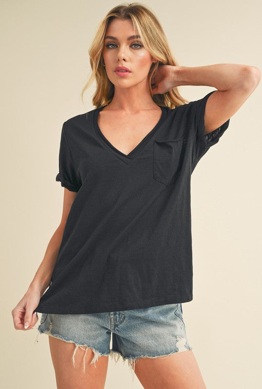 Zoie V-Neck Short Sleeve Top