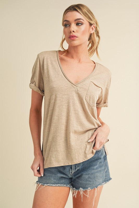 Zoie V-Neck Short Sleeve Top