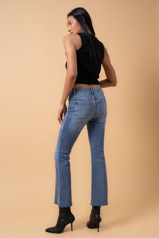 Denim Lab MID RISE CROP FLARE