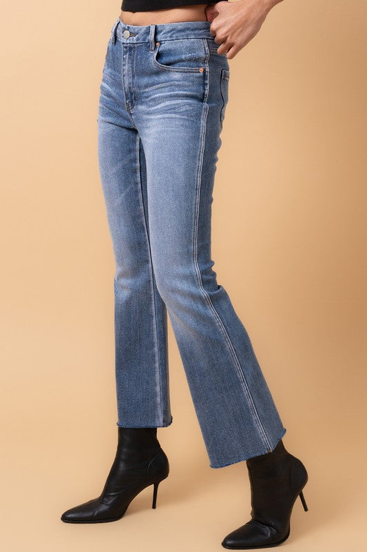 Denim Lab MID RISE CROP FLARE