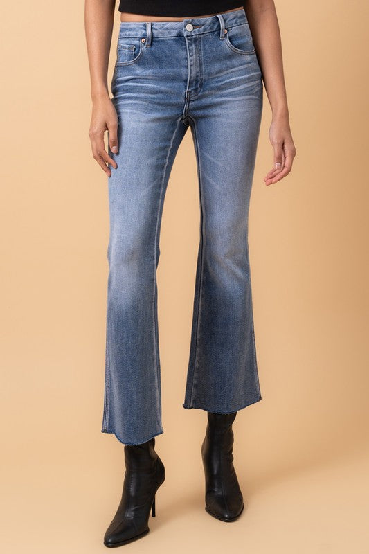 Denim Lab MID RISE CROP FLARE