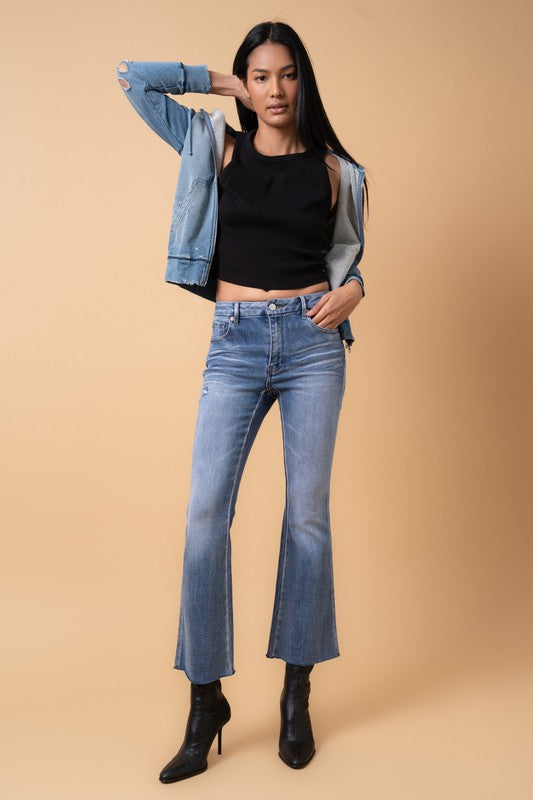 Denim Lab MID RISE CROP FLARE