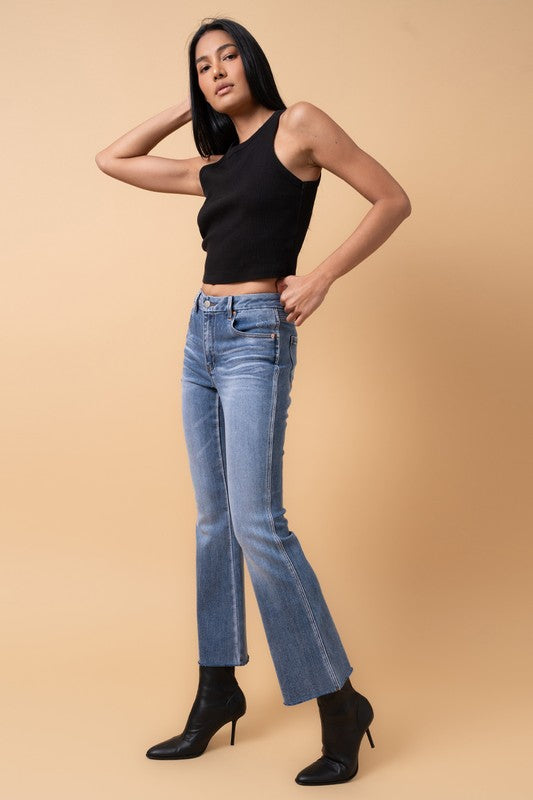 Denim Lab MID RISE CROP FLARE