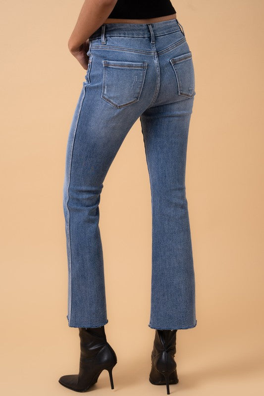 Denim Lab MID RISE CROP FLARE