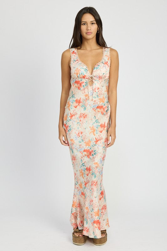 EMORY PARK WILLOW FLORAL MERMAID MAXI DRESS
