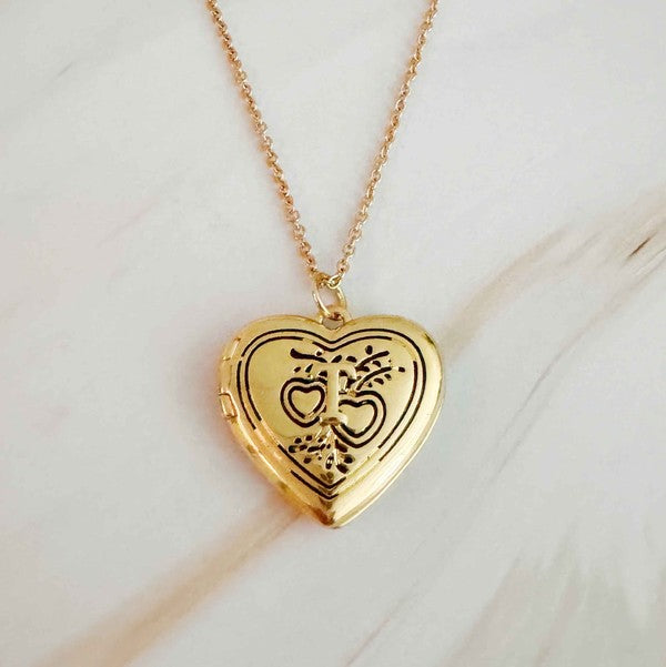 Nostalgic Heart Initial Open Locket Necklace