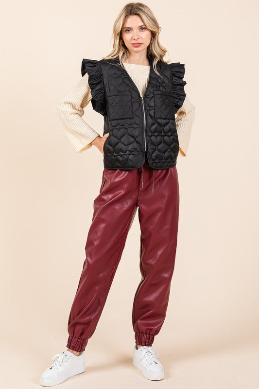 Lightweight Heart Quilted Puffer Vest