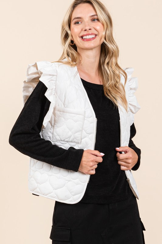 Lightweight Heart Quilted Puffer Vest