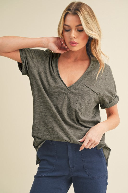 Zoie V-Neck Short Sleeve Top