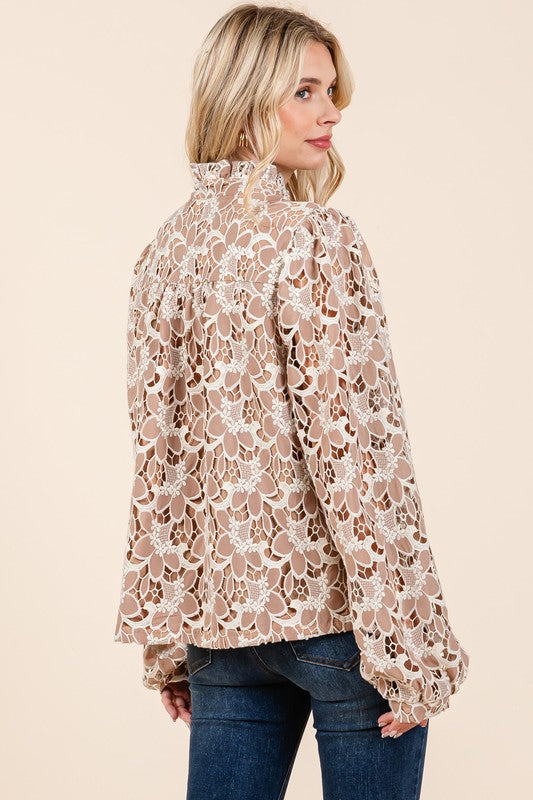 Floral Eyelet Laced Blouse