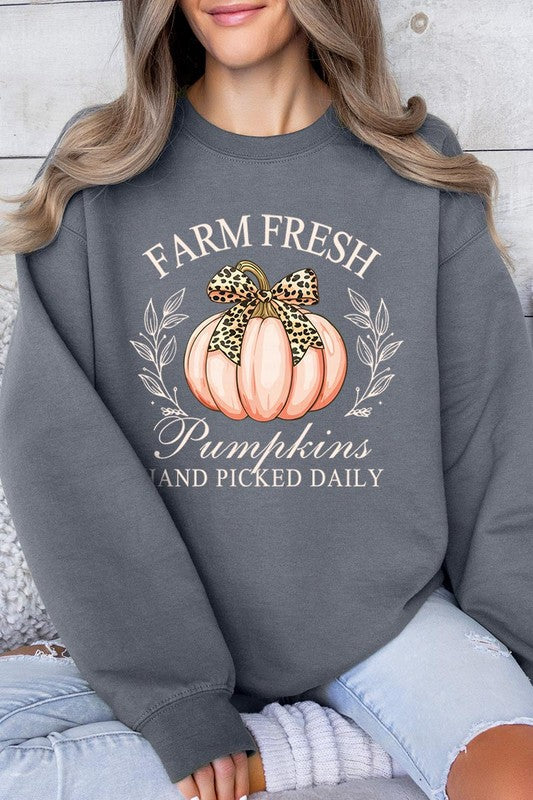 Farm Fresh Pumpkins Graphic Fleece Sweatshirts