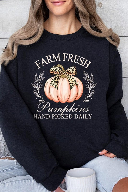 Farm Fresh Pumpkins Graphic Fleece Sweatshirts