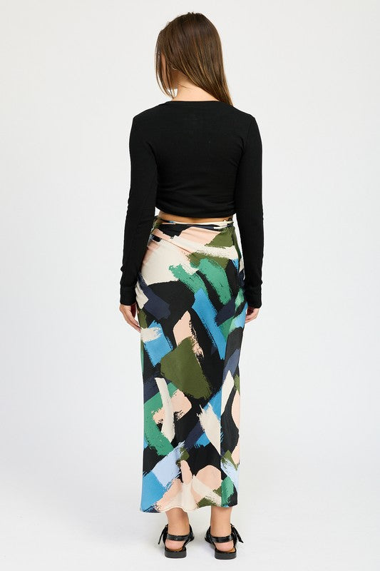 Emory Park Clara SIDE RUCHED MIDI SKIRT