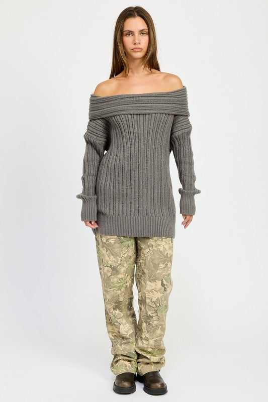 Emory Park Ryleigh OVERSIZED OFF SHOULDER SWEATER