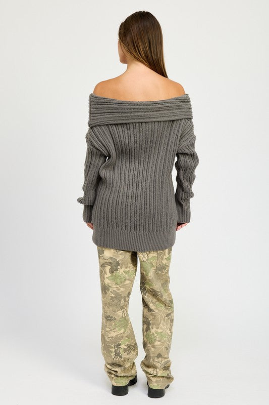 Emory Park Ryleigh OVERSIZED OFF SHOULDER SWEATER