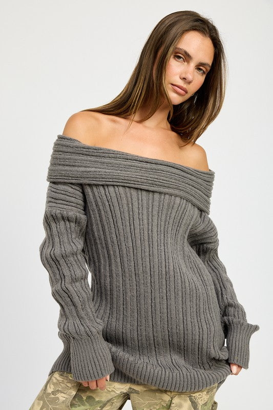 Emory Park Ryleigh OVERSIZED OFF SHOULDER SWEATER