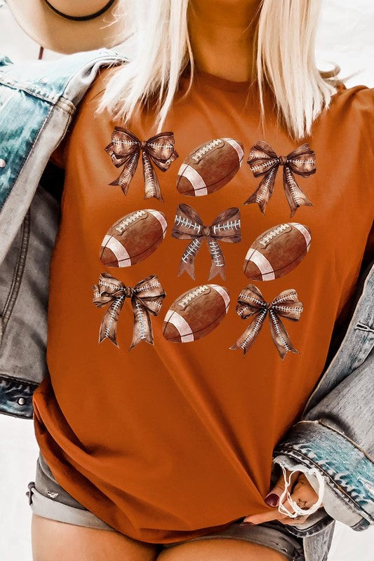 Coquette Football Bow Graphic Tee