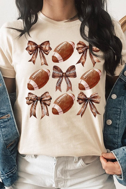 Coquette Football Bow Graphic Tee