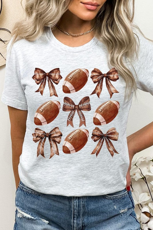 Coquette Football Bow Graphic Tee