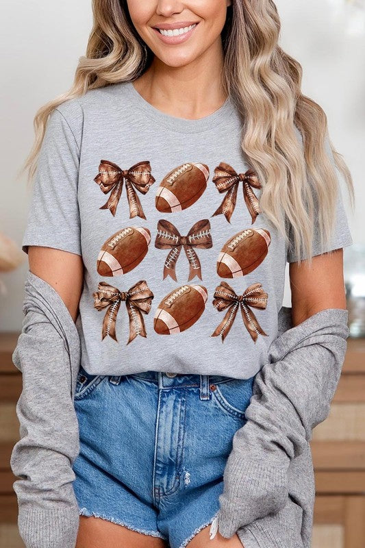 Coquette Football Bow Graphic Tee