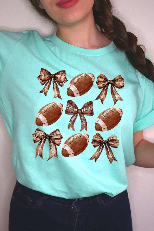 Coquette Football Bow Graphic Tee