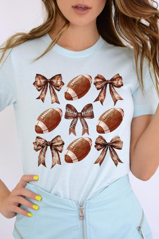 Coquette Football Bow Graphic Tee