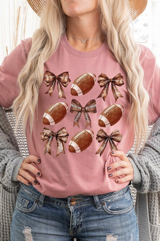 Coquette Football Bow Graphic Tee