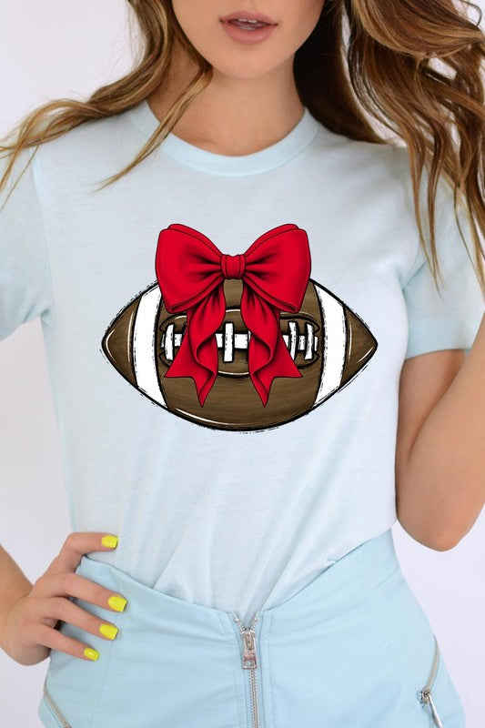 Red Bow Football Graphic Tee