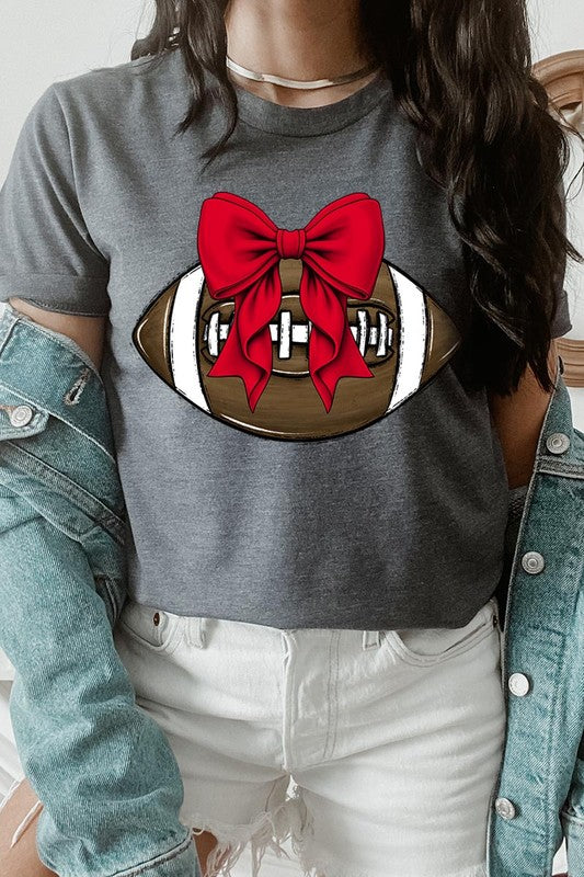 Red Bow Football Graphic Tee